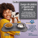 thumbnail image 4 of KE WOOW Dos platos de 200 ml c/u y Tapete Hueso de Silicón, Doble Plato para Perro, Acero Inoxidable, Tazón de Croquetas para Perros, Tazon para Agua, Comedero para Gato, Tamaño Chico, Color Gris KE WOOW Plato Hueso chico, 4 of 9