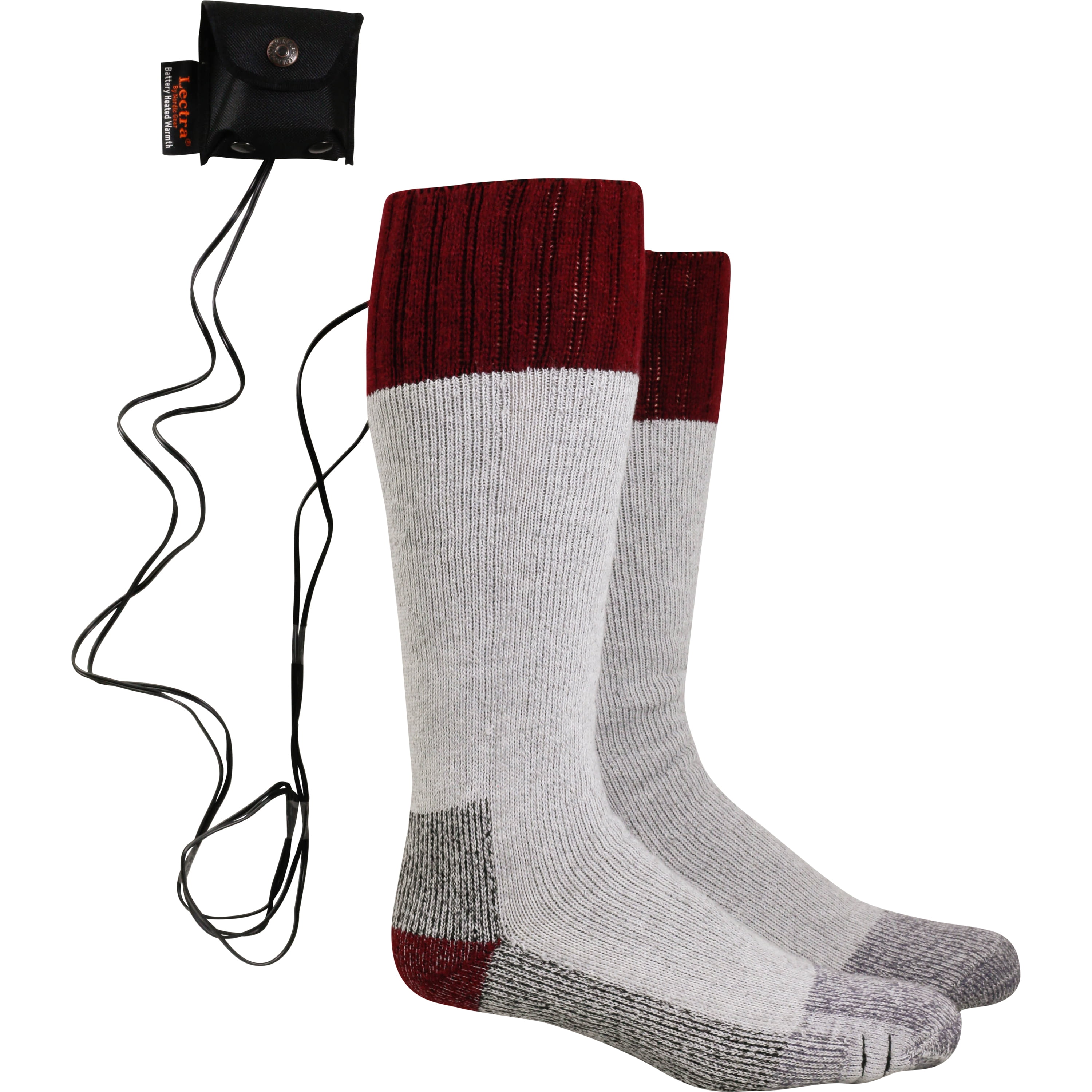 Lectra Sox Wader Socks, Electric Battery Heated Socks, Maroon by Turtle Fur