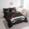 thumbnail image 3 of Feelyou 3D Sport Car Bedding Comforter Set 7pcs for Boy, Modern Speed Sports Player Queen Bedding Sets, Black White Automobile Reversible Queen Sheet Sets, Breathable Home Decor, 3 of 7