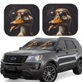 thumbnail image 6 of Kdxio Modern Funny Duck Print 2-Piece Sun Shade Front Windshield - Foldable Car Front Window Sunshades for Most Sedans SUV Truck, 6 of 6