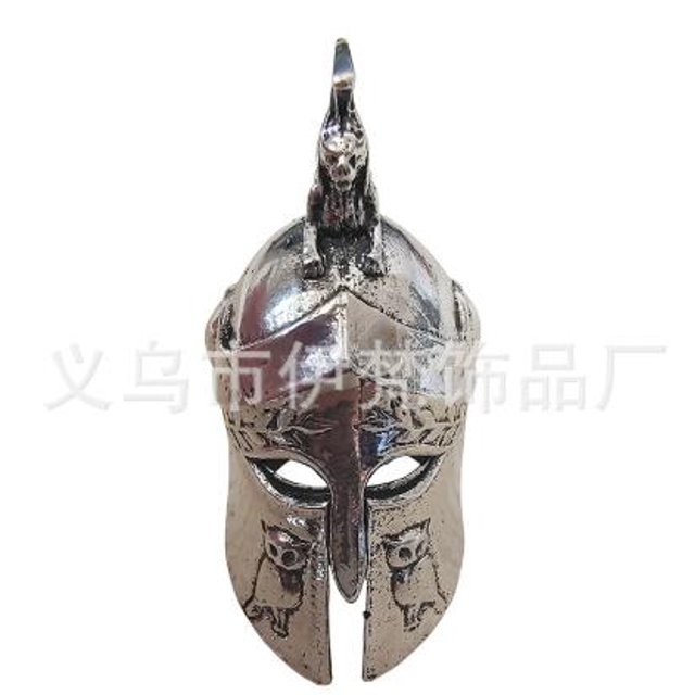 Miangastore Retro Helmet Keychain Accessory For Men Roman Style Metal Pendant With Vintage Design Suitable For Backpack Charm Car Keys And Hanging Decor
