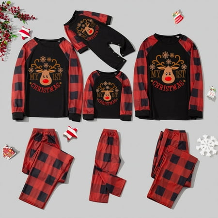 

Jtckarpu 2023 Matching Baby Girl Christmas Outfit print Toddlers Organic Cotton Christmas Pajamas