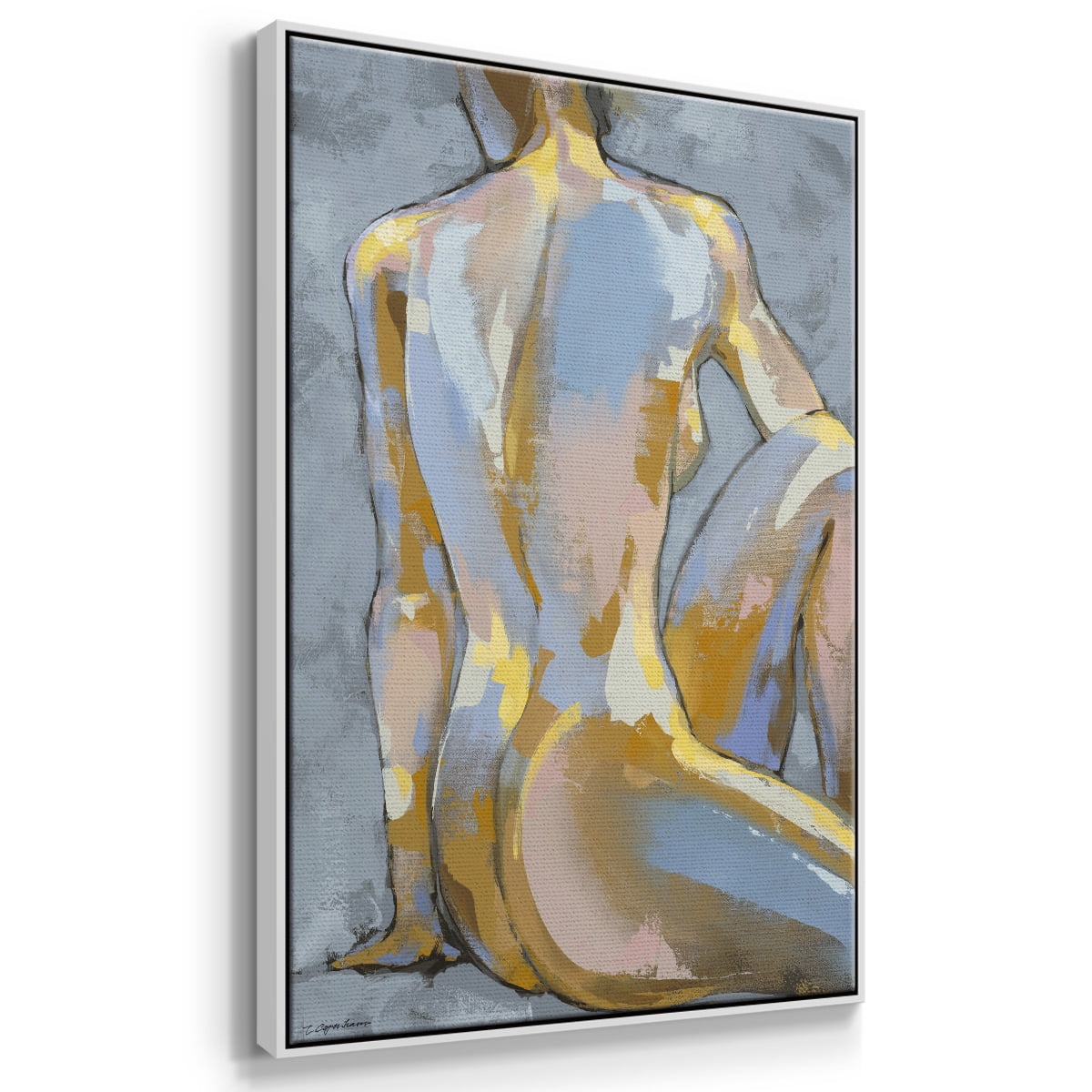 Grey Maiden II Framed Premium Gallery Wrapped Canvas - Ready to Hang - 17 x 25 - White Floating Frame