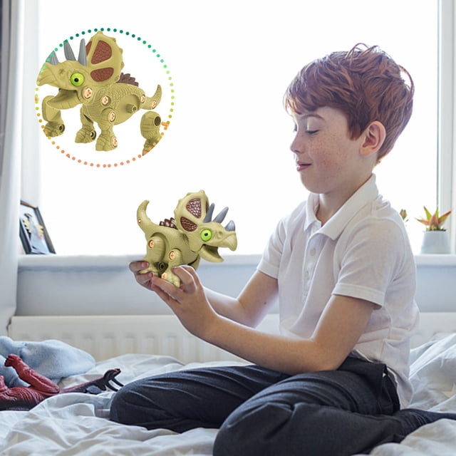 Dinosaur Toy Model, Manual Detachable Nut Combination, Four Dinosaur Combinations Such As , Educational Toys For Children