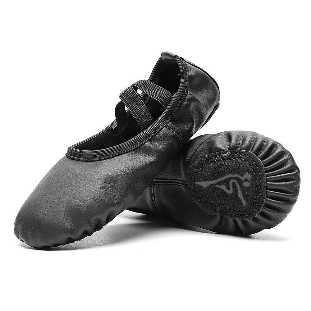 Nexete Leather Ballet Shoes SplitSole Slipper Flats Ballet Dance Pull