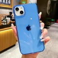 thumbnail image 2 of Compatible with iPhone 14 and iPhone 13 Phone Case Clear Neon Silicone Protective, Cute Flexible Slim TPU Shockproof Bumper Cover for Women and Girls (Blue), 2 of 14