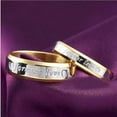 thumbnail image 2 of NICKSUN Forever LOVE titanium steel couple ring golden ring jewelry couple ring daily wear, 2 of 7