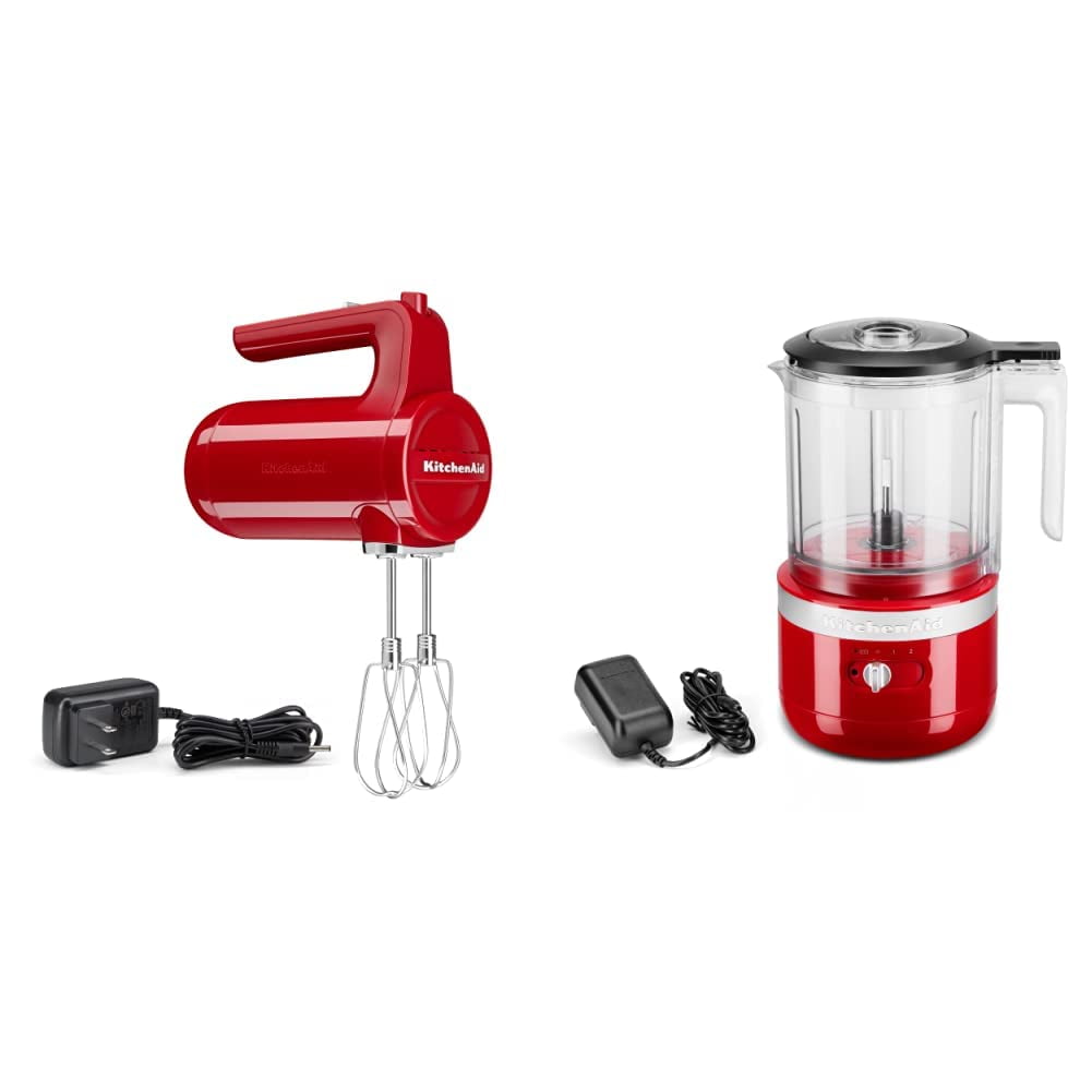 KitchenAid Cordless 7 Speed Hand Mixer KHMB732 & Cordless 5 Cup Food