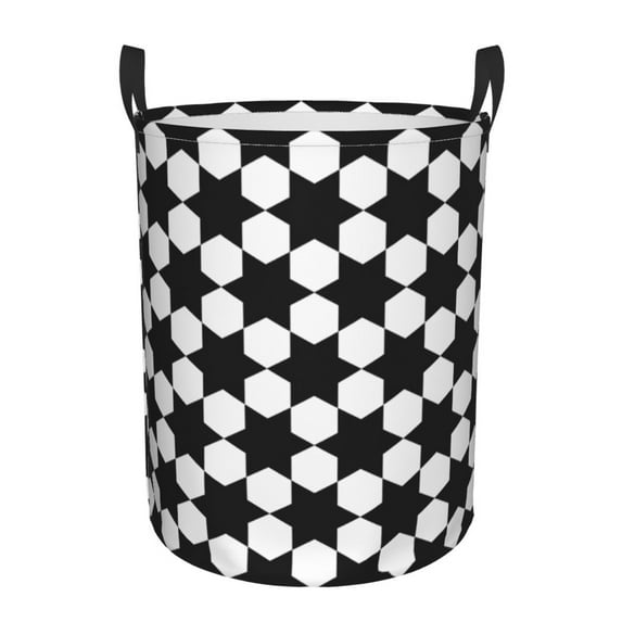 LNWH Laundry Basket, Repeating Hexagonal Texture Pattern Foldable Laundry Hamper With Handles Waterproof, Small Size