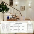 thumbnail image 4 of Glitnous Battery Operated Wall Sconces Set of Two, Gold Wall Sconce Battery Operated with Remote, Not Hardwired Dimmable Battery Sconce with Bulb&Cable, Wireless Wall Light for Bedroom Living Room, 4 of 8
