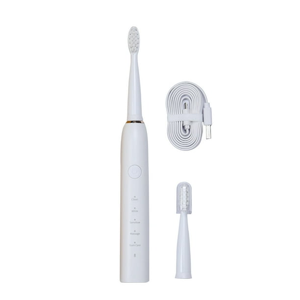 Cepillo de Dientes Recargable para Adultos Cepillo de Dientes Eléctrico para Niños con 2 Cabezas de Cepillo, Cepillo de Dientes para Adultos con 5 Modos, Cepillo de Dientes Eléctrico Recargable para V