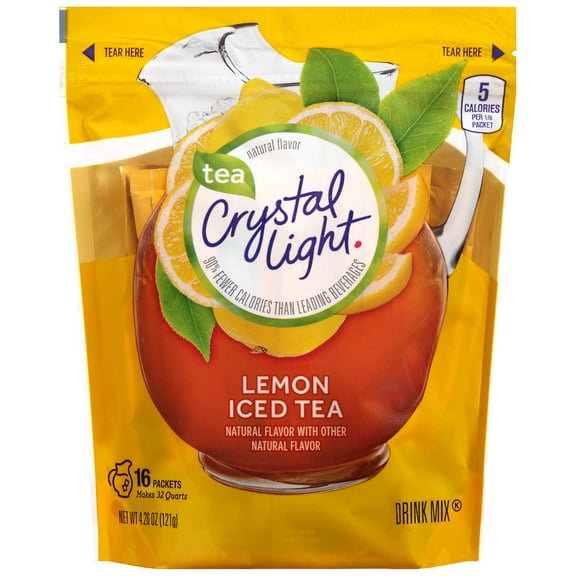 Crystal Light Drink Mix, Iced Lemon Tea, 16-count