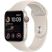 Restored Apple Watch SE (2023) GPS + Cellular 44mm Starlight Aluminum Case with Starlight Sport Band - M/L (Refurbished)