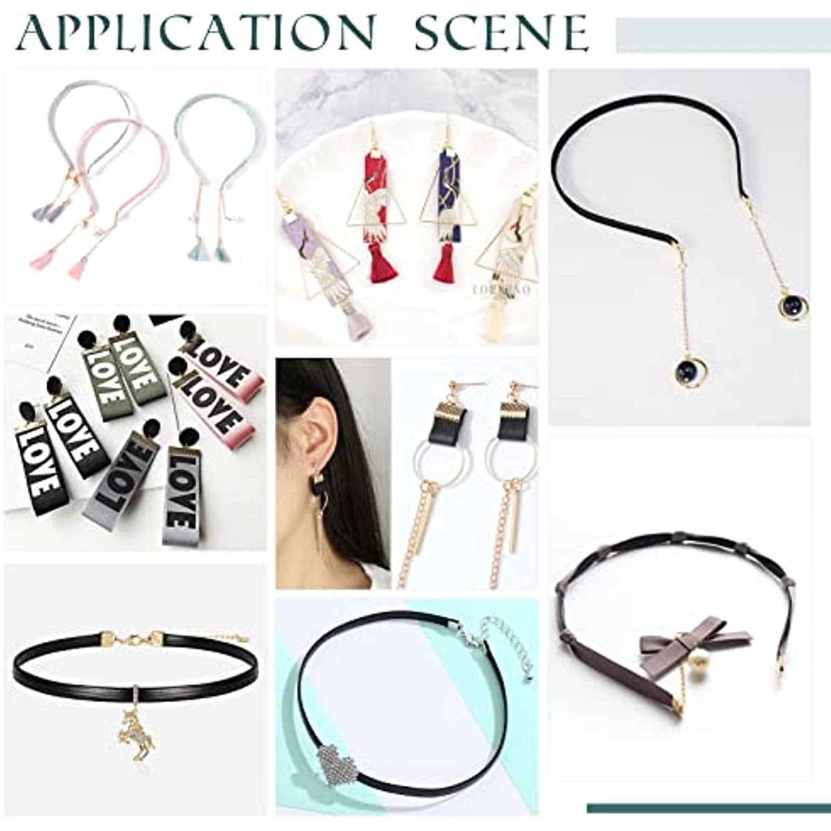 580pcs Ribbon End Clamp 4 Color Assorted Metal Rope Clip Cord Ends Fastener  Clasps DIY Jewelry Bracelet Necklace Leather Accessories for Choker