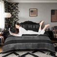 thumbnail image 3 of Meiyoeat Grunge US Flag Letter D Queen Duvet Cover Set for Men Juniors, Cool Graphic Bedding, Black Gray White,Black Reversible,3-Piece,No Comforter, 3 of 6
