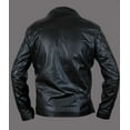 thumbnail image 3 of Noora Men’s black button-up leather jacket with notched collar | Stylish Shirt, 3 of 7