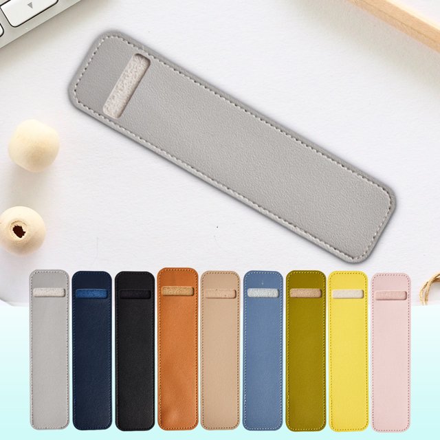Estuche de cuero para bolígrafos | Estuche para lápices de cuero suave de microfibra de color sólido | Organizador de papelería protectora para estudiantes profesionales | Diseño elegante y duradero