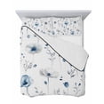 thumbnail image 7 of Quilts Full Size Bedding Set, Blue Floral Spring Lightweight Quilted Comforter, Farmhouse Poppy Botanical Soft Reversible Bedspread Coverlet with Pillow Covers for All Season, 78" x 90", 7 of 7
