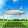 thumbnail image 2 of Outdoor Canopy Tent, Portable Gazebo Canopy Tent for Party Wedding Commercial, Folding Backyard Tent for Parties, Waterproof UV Protection Shelter with Adjustable Heights , 10x10ft, Khaki, Q10249, 2 of 12