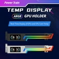 thumbnail image 2 of Z-X6 Temperature display Graphics Card Bracket 5V 3PIN ARGB AURA SYNC Graphics Card VGA Holder Height Adjustable White, 2 of 6