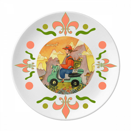 

Miaoji Painting Watercolor Cat Farmer Flower Ceramics Plate Tableware Dinner Dish