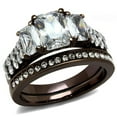 thumbnail image 1 of Alamode TK2646-9 Femmes IP Brun Foncé Bague en Acier Inoxydable avec AAA Grade CZ en Clair - Taille 9, 1 of 1