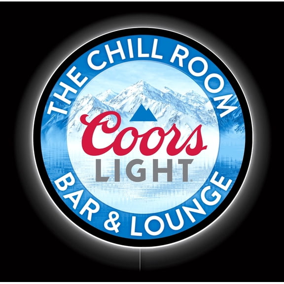 Desperate Enterprises LED Coors Light Chill Room Neon Sign 23 Inch Round Backlit Acrylic Wall Decor Multicolor Indoor Corded Electric LED Wall Sign