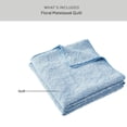 thumbnail image 4 of Better Homes & Gardens Floral Matelassé Quilt, King, Blue Bedding, 4 of 7