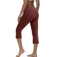 thumbnail image 4 of DYMADE Women Sweatpant Yoga Sport Running Mid Waist Solid Color Pockets Athletic Fit Capri Leggings, 4 of 5
