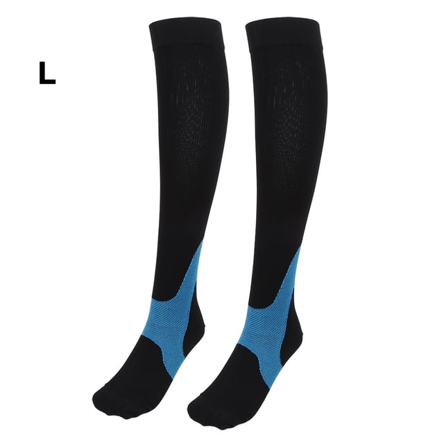 Deportes al aire libre Función de gradiente Medias de compresión Calcetines Manga de pantorrilla para ciclismo Maratón Correr(Motif X vert foncé L)
