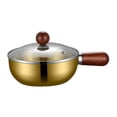 thumbnail image 2 of Cacerola calentadora de de acero inoxidable para el hogar con tapa portátil para hervir compatible con todas las estufas olla para leche 14 cm de oro, 2 of 8