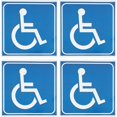 thumbnail image 1 of 4pcs Disabled Wheelchair Stickers Adhesive Disabled Wheelchair Symbol Signs Wheelchair Decals, 1 of 4