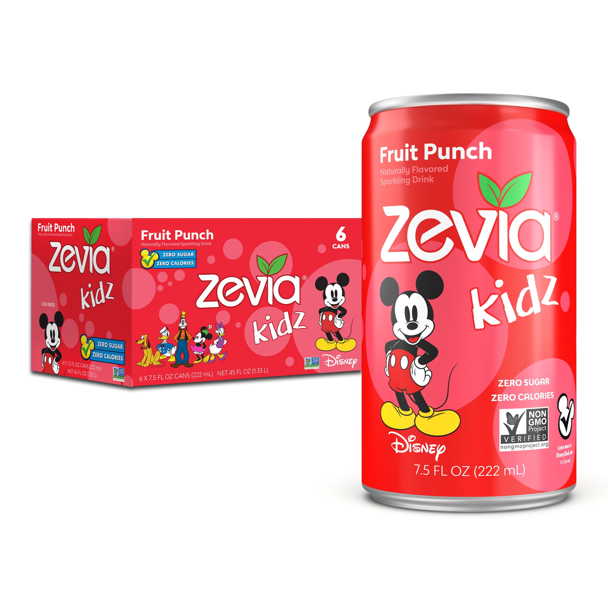 Zevia Kidz Fruit Punch Zero Calorie Sparkling Drink, 6 Pack, 7.5 fl oz
