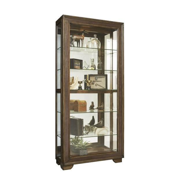 HomeFare Sliding Door Curio China Cabinet Brown - Walmart ...