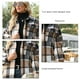 thumbnail image 3 of Abrigo de mujer Chaquetas largas a cuadros Ropa de abrigo de lana con botones y dobladillo con abertura irregular ANGGREK Otros, 3 of 7