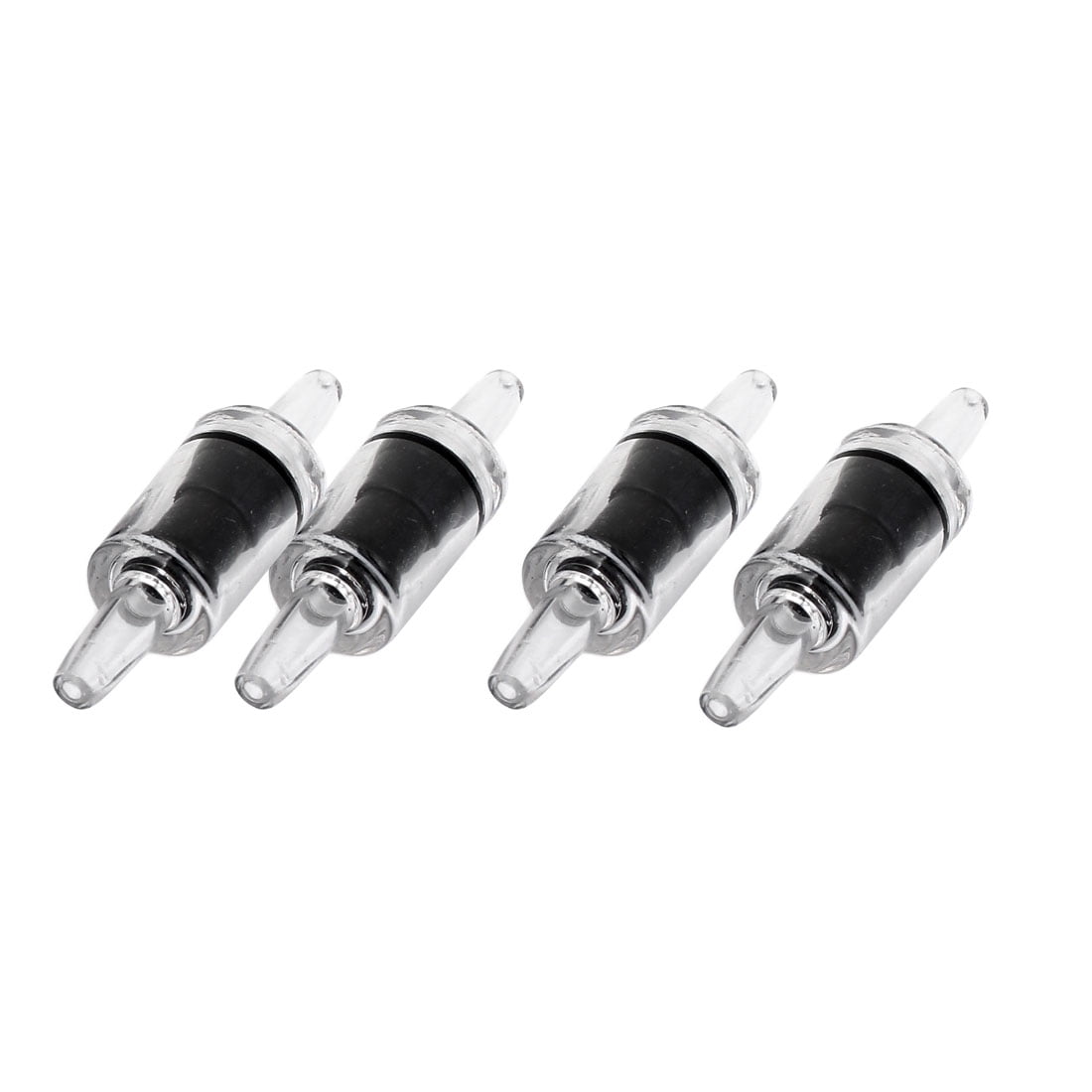 Fish Tank Aquarium Black Clear Plastic Air Line Pump Check Valves 4 Pcs