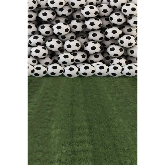 BSDHOME Polyester Green Grass Land Field Football Fans Wall Mural Scene Baby Portrait Studio Props 5x7ft Photography Backdrops