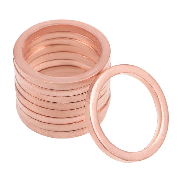 Arandela plana de cobre de 10pcs 16mm x 20mm x 2mm para tornillo de tornillo
