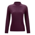 thumbnail image 5 of Fiaer Fall Sweaters for Women 2025 Crew Neck Long Sleeve Plus Size Trendy Casual Solid Color Lightweight Ribbed Knit Tops Purple XXL, 5 of 7