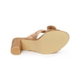 thumbnail image 5 of BLISSFUL STEP Valentine's Women's Shoes Bow Chunky Heel Slip on Slide Sandals Rose Gold 9.5, 5 of 7