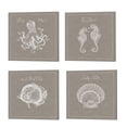 thumbnail image 1 of Metaverse Daphne Brissonnet 'Underwater Life Greige' Canvas Art (Set of 4), 1 of 5