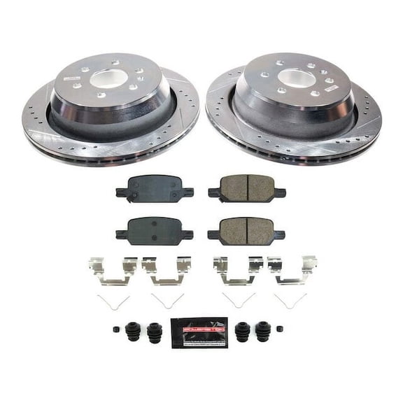 Rear Brake Pad and Rotor Kit - Compatible with 2021 - 2022 Chevrolet Colorado - Power Stop
