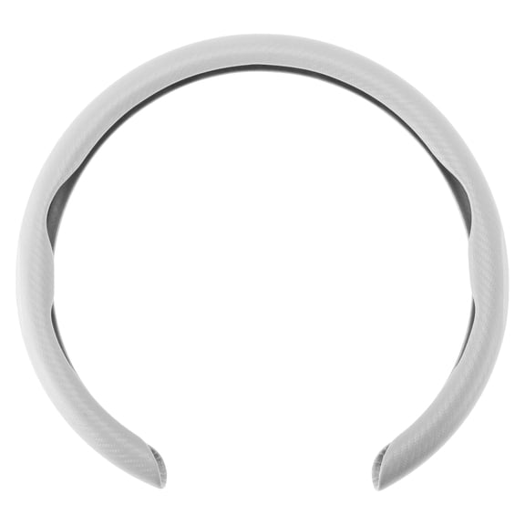 Unique Bargains PU Steering Wheel Cover Rubber Car Steering Wheel Protector 14.96" White 1 Pcs