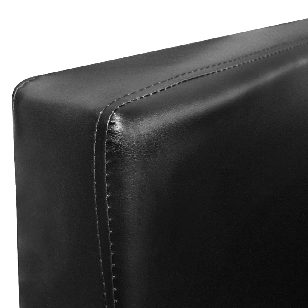Kepooman Modern Faux Leather Armchair with Chrome Base for Bedroom Living Room, Black