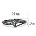 thumbnail image 2 of Black Womens Ring Anillo Para Mujer tainless Steel Ring with Top Grade Crystal in Sea Blue, 2 of 4