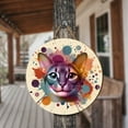 thumbnail image 3 of Abyssinian Portrait Watercolor Vintage Retro Styles Round Wood Sign Cat Lover Kitten Owner Gifts Hanging Wall Home Decor - 00001, 3 of 5