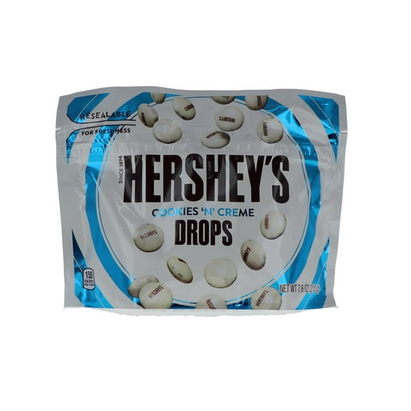 Hersheys , Cookies N Cream Drop - Pouches, Count 1 (7.6 oz ) - Chocolate Candy / Grab Varieties & Flavors