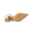 thumbnail image 5 of BLISSFUL STEP Women's Pointed Toe Rhines Ankle Strap Block Heels Pumps Beige 8.5, 5 of 8