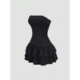 Women's Strapless Bodycon Mini Dress with Cinched Waist and Tiered ...
