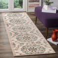 thumbnail image 1 of Tranquility Beige Moonrock / Light Blue Rectangle 2 ft. x 7 ft. Indoor Runner Olefin Machine Made Contemporary Eclectic Global Transitional Cool Suzani Rug, 1 of 8